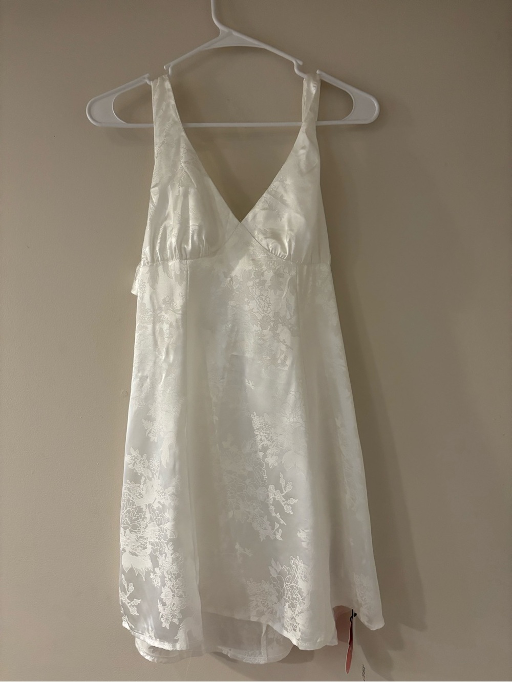 Cider Ivory Floral Jacquard Backless graduation dress